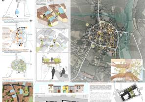 Planche de concours pour la rénovation d'un centre-bourg