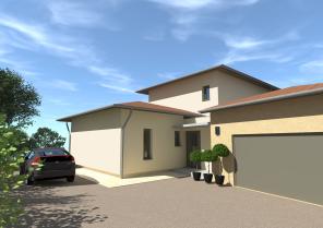 Entrée villa contemporaine GENAS