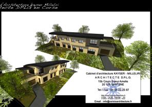Résidence d'architecte contemporaine & écologique de standing de 4 appartements 