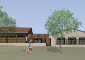 vue depuis l'entrée de l'école maternelle