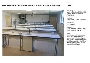Aménagement de salles de sciences et informatique