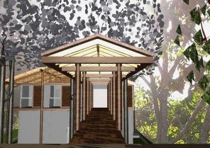 Passerelle d'accès et vérandas