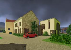 Saint-Eugène, extension maison, projet cour