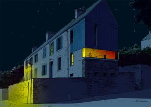 Morlaix, extension maison, projet rue
