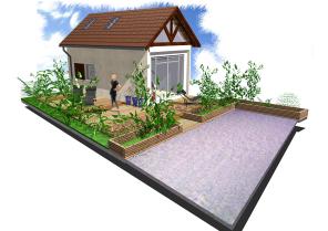 IDN ARCHITECTURE VUE SUR TRANSFORMATION D'UN GARAGE EN CHAMBRE D'HÔTE