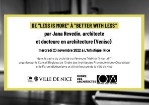 DE "LESS IS MORE" À "BETTER WITH LESS" - conférence de Jana Revedin