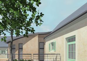 Simulation 3D de la Façade pace René Goujon