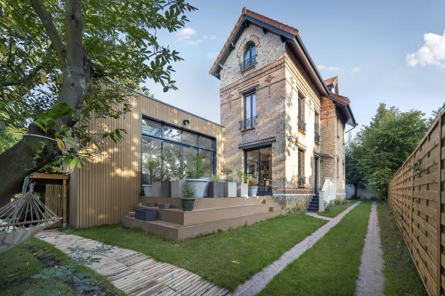 Extension - Maison à Saint-Cloud bois composite - surfaces végétalisées 
