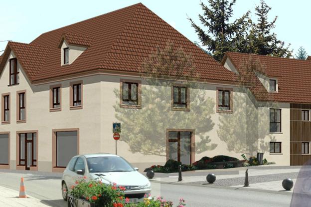 Construction d'un ensemble de 12 logements et d'un local commercial à Habsheim