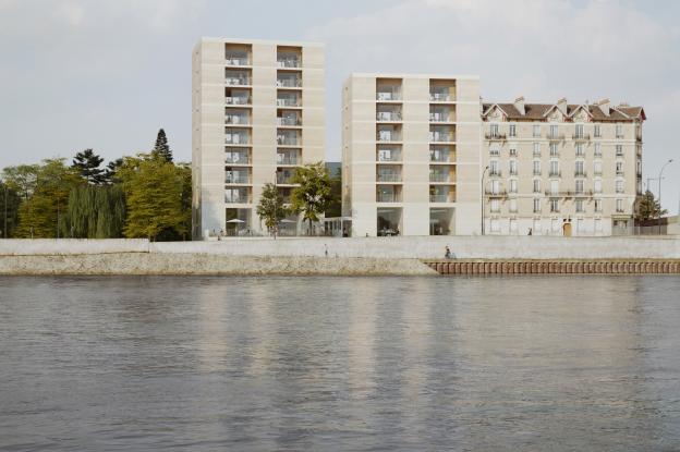 Vue depuis la rive droite de la Seine - Perspective : Olivier Campagne