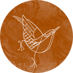 Logo de l'Atelier Sittelle sur fond ocre