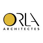 Logo ORLA ARCHITECTES en noir sur fond blanc avec le O rempli de jaune